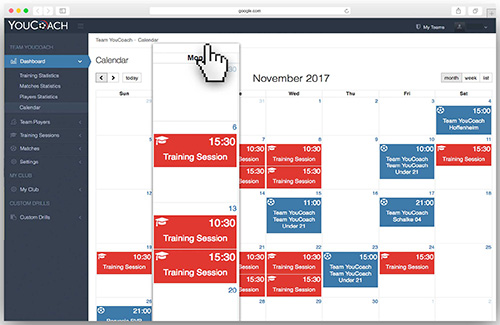Calendar new function of MyCoach Calendar new function of MyCoach